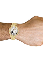 Mens Yellow Gold Tone Diamond Watch | Appx. 2.46 Carats