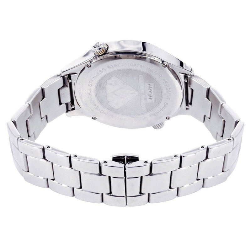 Mens White Gold Tone Diamond Watch | Appx. 2.47 Carats