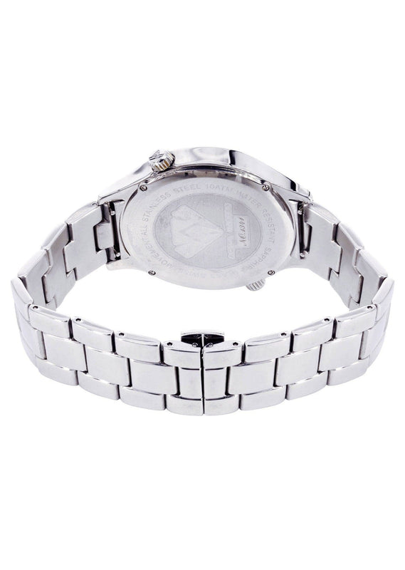 Mens White Gold Tone Diamond Watch | Appx. 2.47 Carats