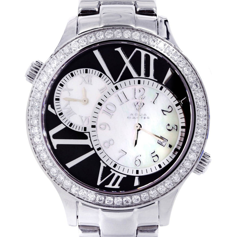 Mens White Gold Tone Diamond Watch | Appx. 2.47 Carats