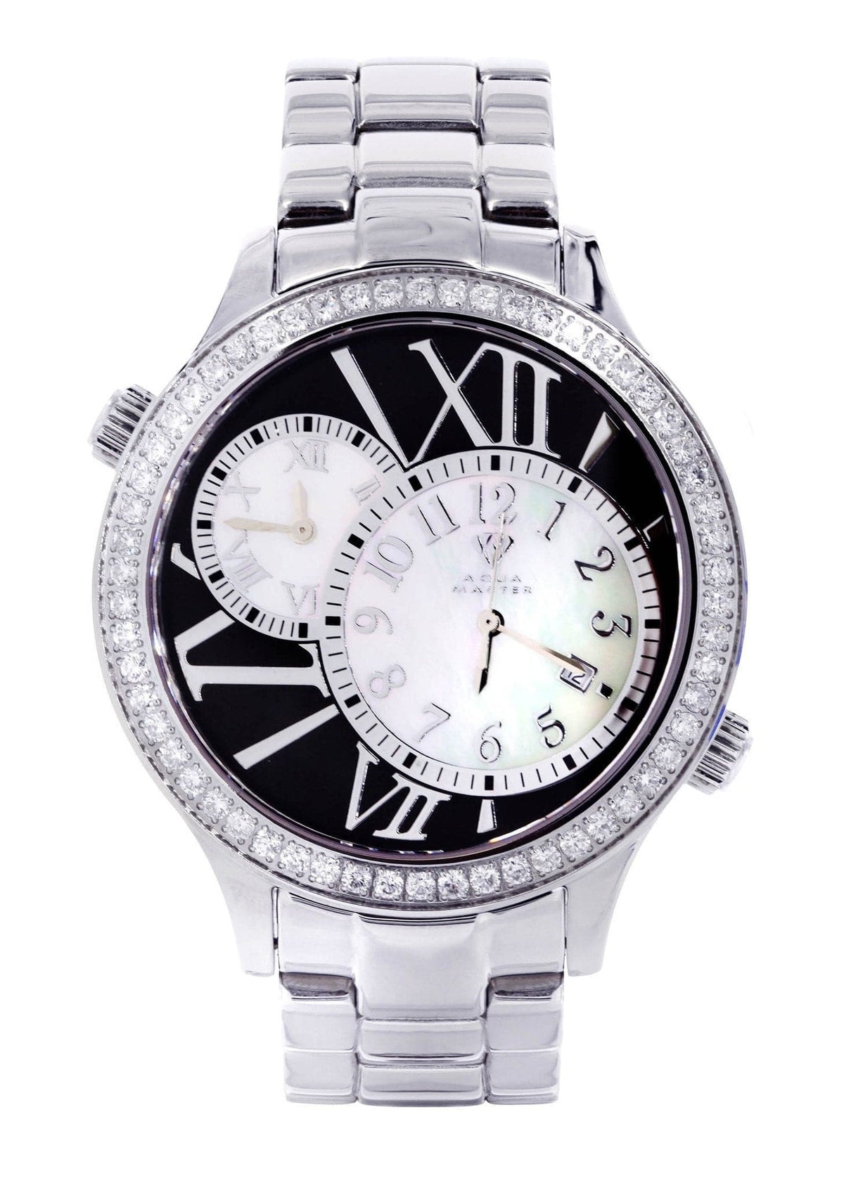 Mens White Gold Tone Diamond Watch | Appx. 2.47 Carats