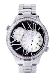 Mens White Gold Tone Diamond Watch | Appx. 2.47 Carats