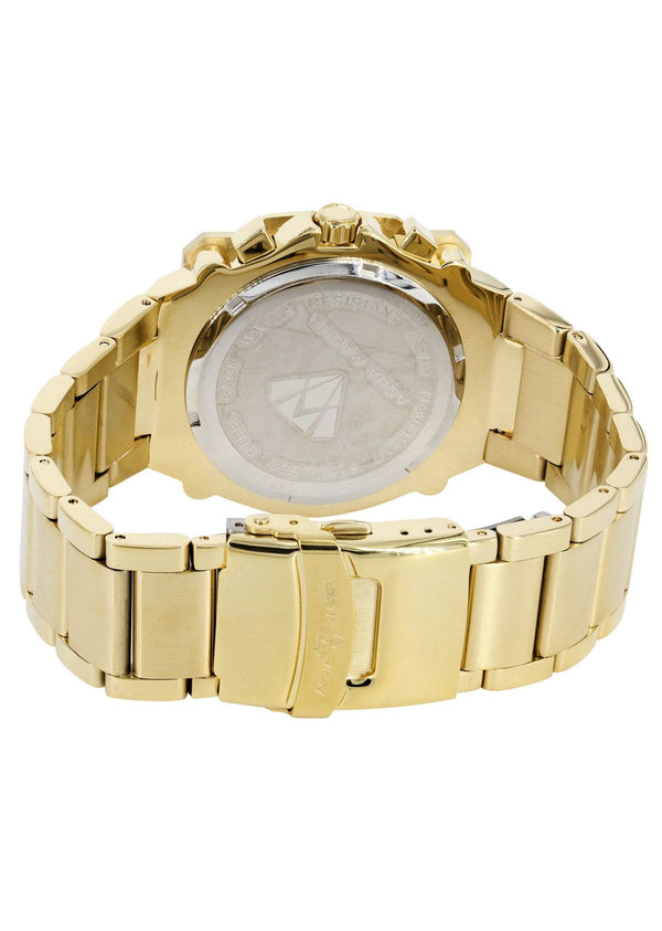 Mens Yellow Gold Tone Diamond Watch | Appx. 0.32 Carats
