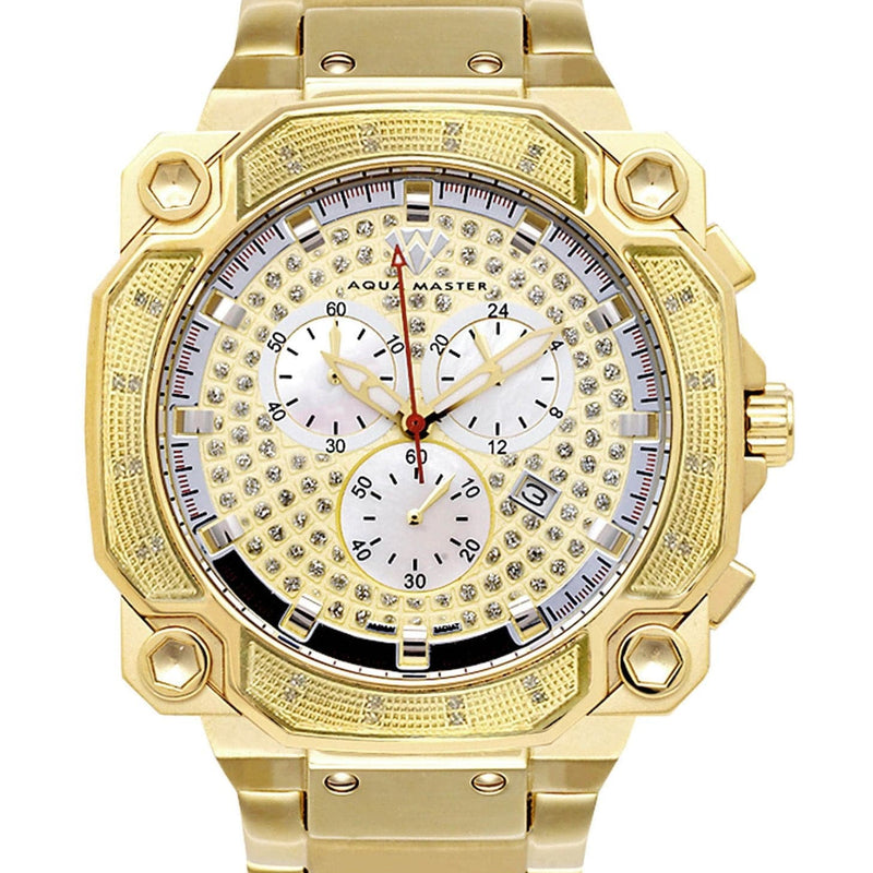 Mens Yellow Gold Tone Diamond Watch | Appx. 0.32 Carats