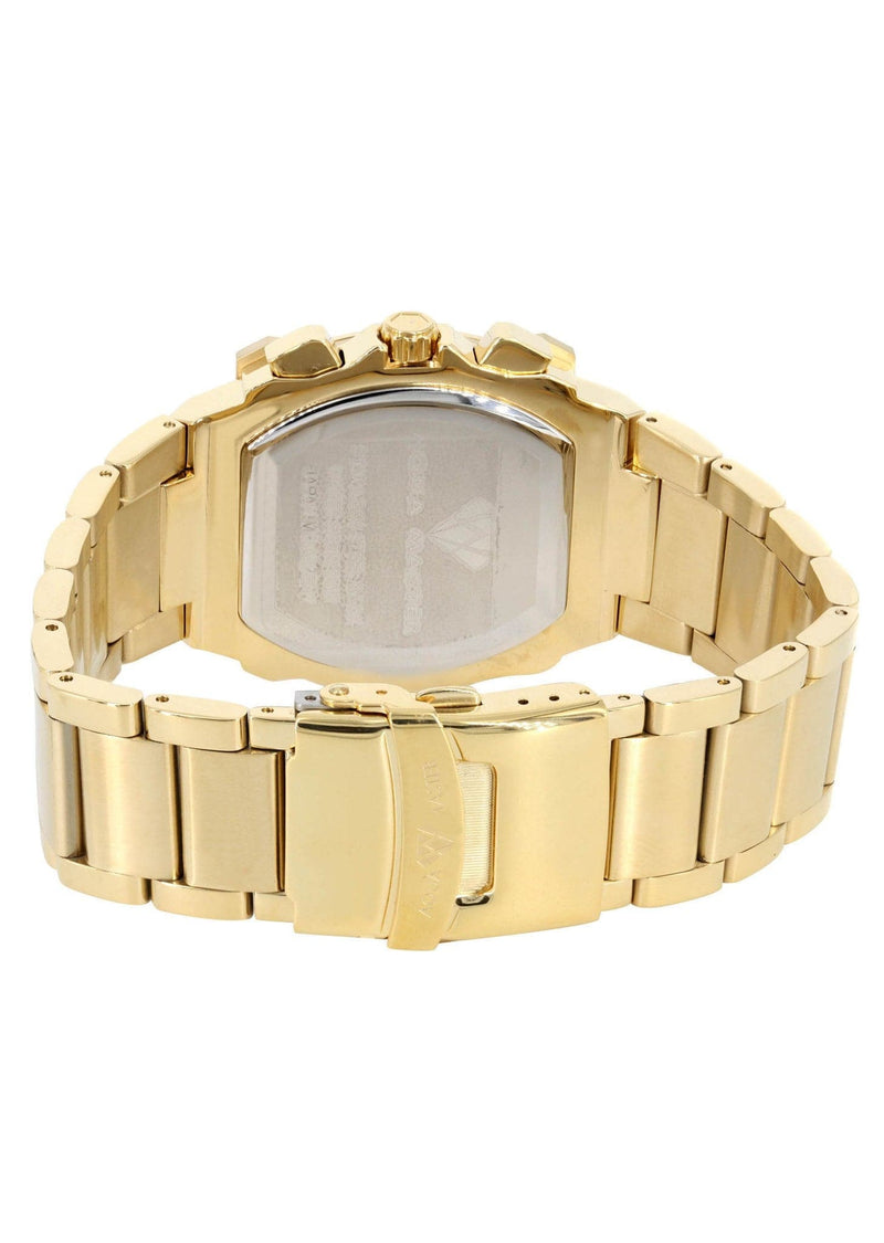 Mens Yellow Gold Tone Diamond Watch | Appx. 0.21 Carats