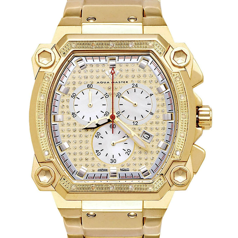 Mens Yellow Gold Tone Diamond Watch | Appx. 0.21 Carats