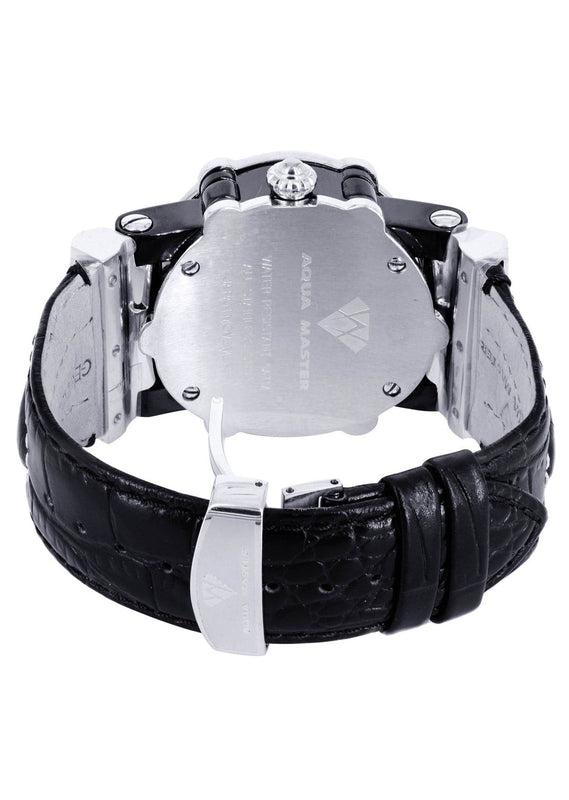 Mens White Gold Tone Diamond Watch | Appx. 0.19 Carats