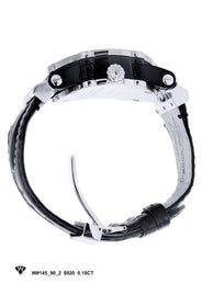 Mens White Gold Tone Diamond Watch | Appx. 0.19 Carats