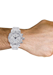Mens White Gold Tone Diamond Watch | Appx. 0.22 Carats