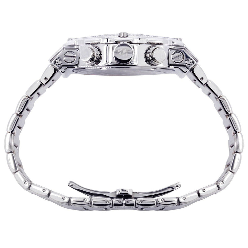 Mens White Gold Tone Diamond Watch | Appx. 0.22 Carats