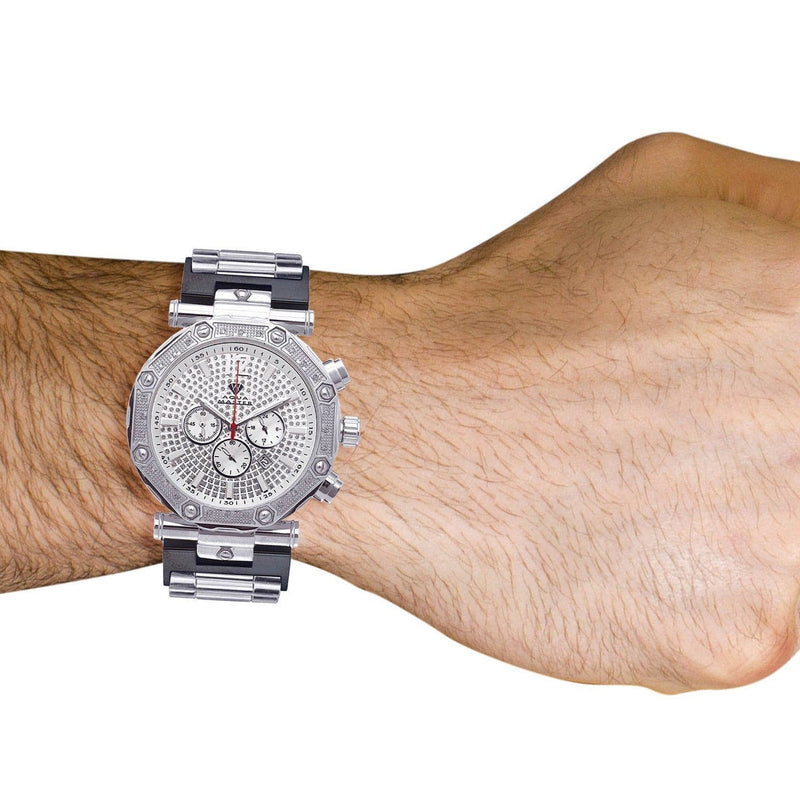 Mens White Gold Tone Diamond Watch | Appx. 0.26 Carats