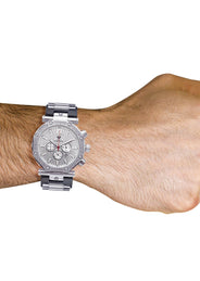 Mens White Gold Tone Diamond Watch | Appx. 0.26 Carats