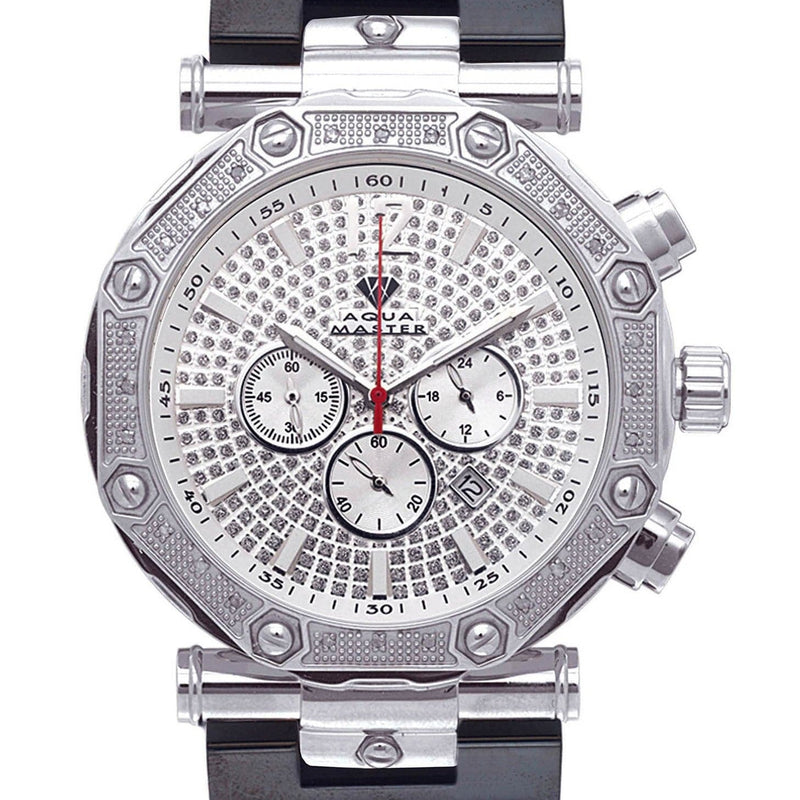 Mens White Gold Tone Diamond Watch | Appx. 0.26 Carats