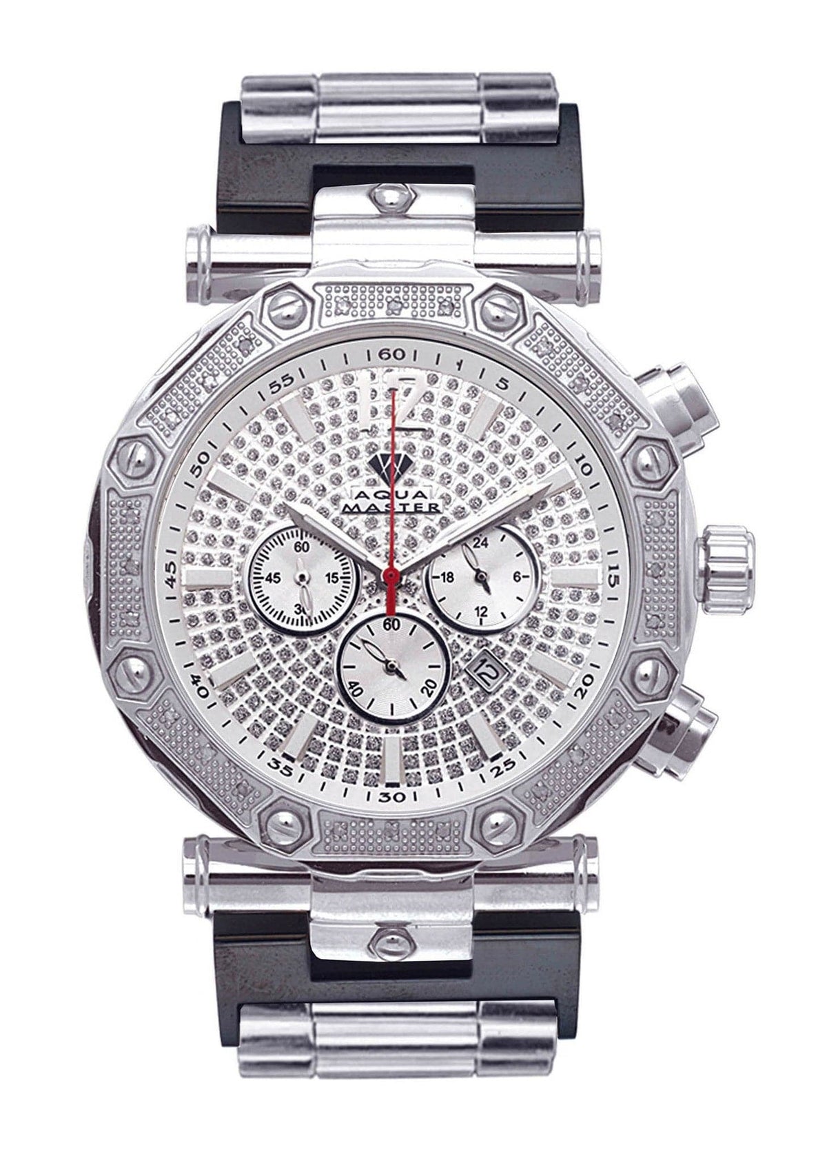 Mens White Gold Tone Diamond Watch | Appx. 0.26 Carats