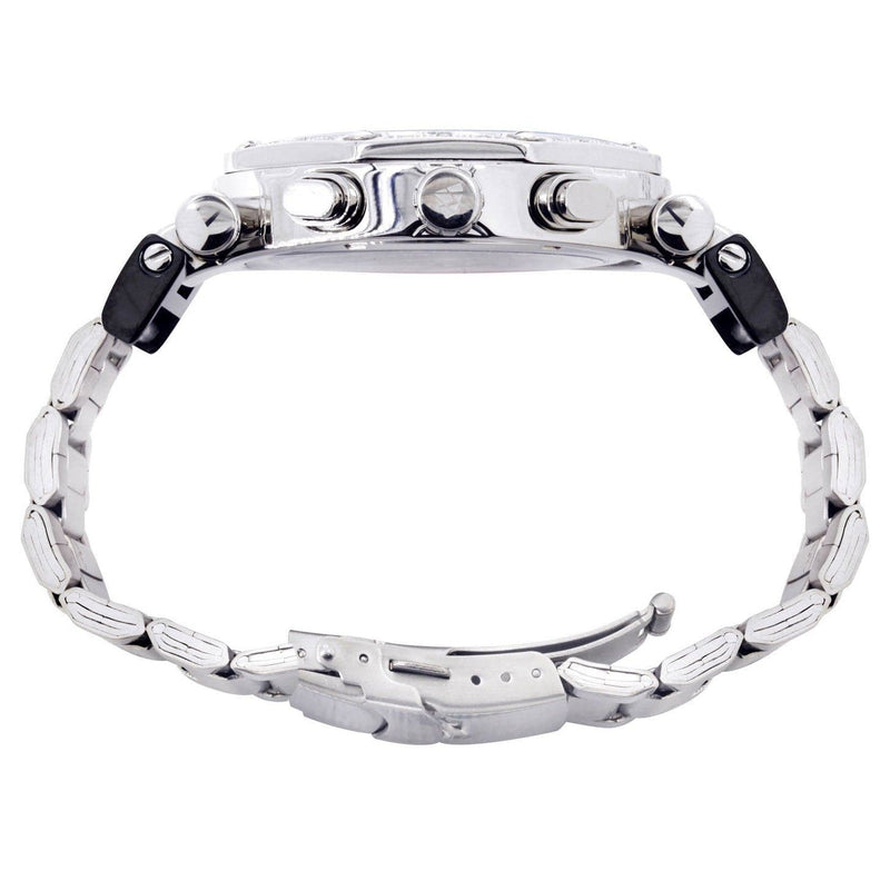 Mens White Gold Tone Diamond Watch | Appx. 0.26 Carats