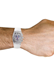 Mens White Gold Tone Diamond Watch | Appx. 2 Carats