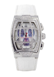 Mens White Gold Tone Diamond Watch | Appx. 2 Carats