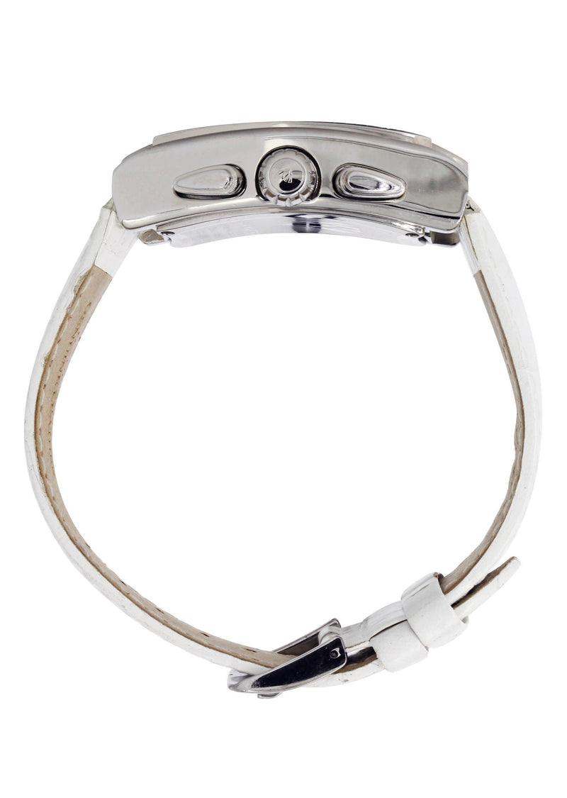 Mens White Gold Tone Diamond Watch | Appx. 2 Carats