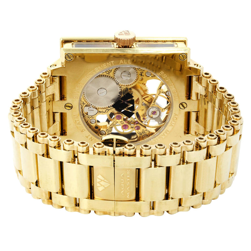 Mens Yellow Gold Tone Diamond Watch | Appx. 2.5 Carats