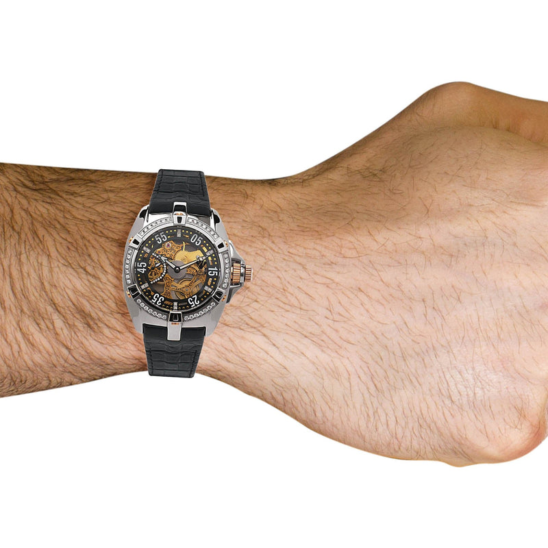 Mens White Gold Tone Diamond Watch | Appx. 1.5 Carats