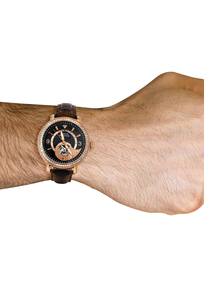 Mens Rose Gold Tone Diamond Watch | Appx. 2.25 Carats