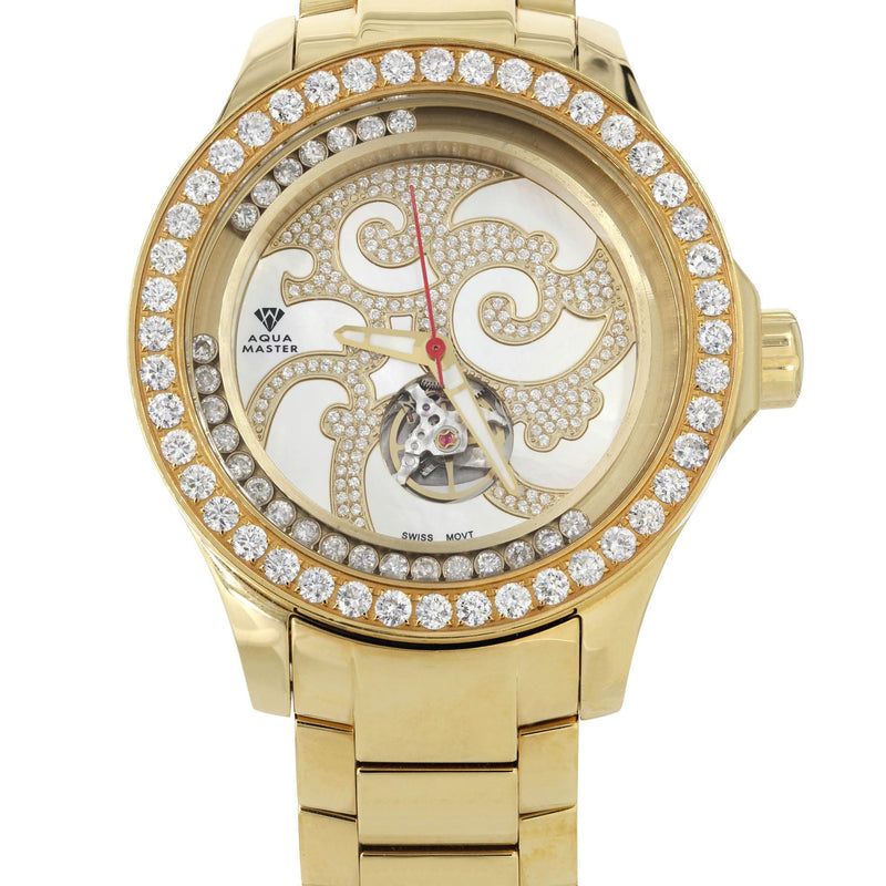 Mens Yellow Gold Tone Diamond Watch | Appx. 7 Carats