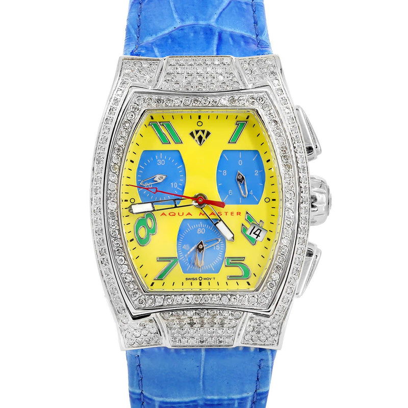 Mens White Gold Tone Diamond Watch | Appx. 4.25 Carats