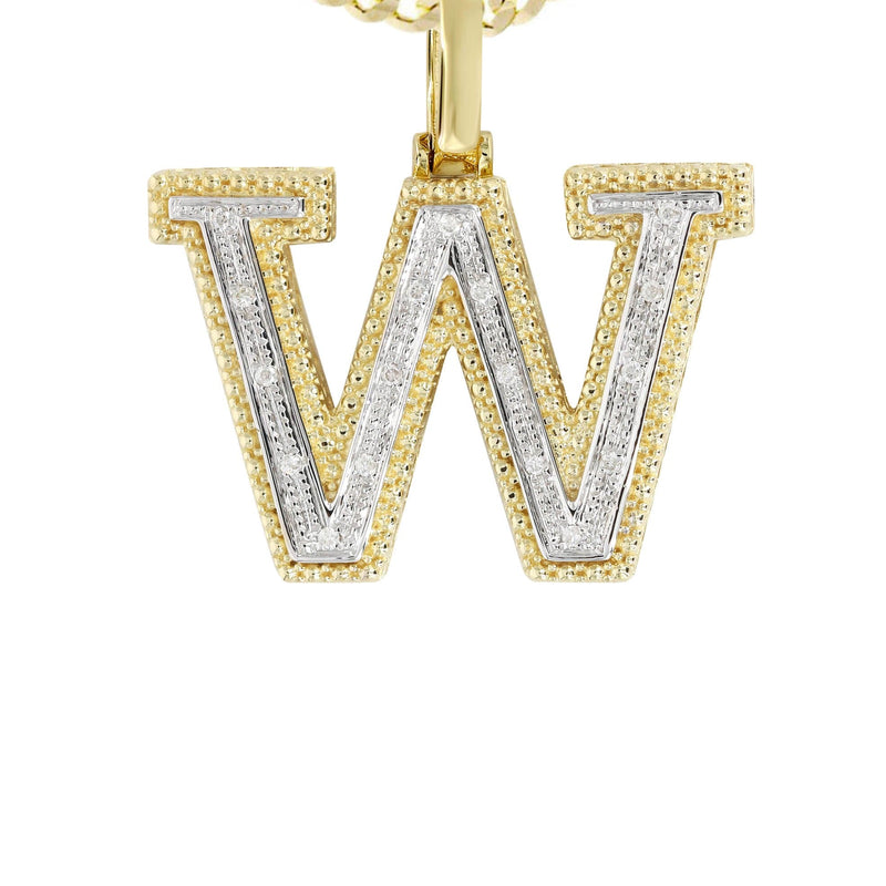 Diamond 10K Yellow Gold Letter "W" Necklace | Appx. 16 Grams