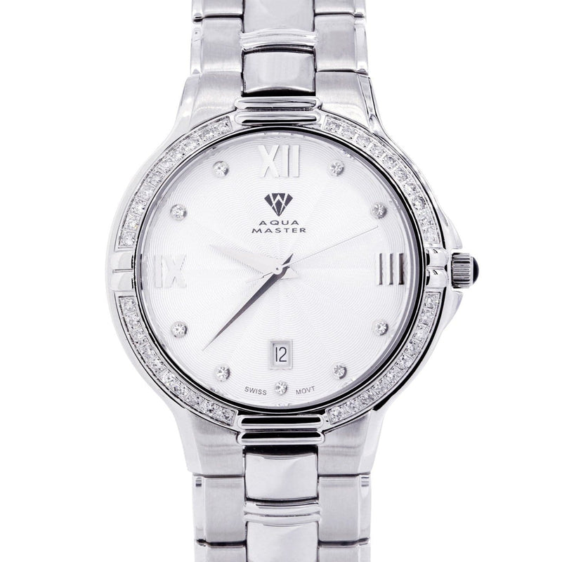 Mens White Gold Tone Diamond Watch | Appx. 1.03 Carat