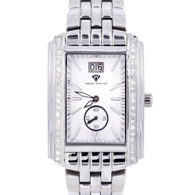 Mens White Gold Tone Diamond Watch | Appx. 1.51 Carats