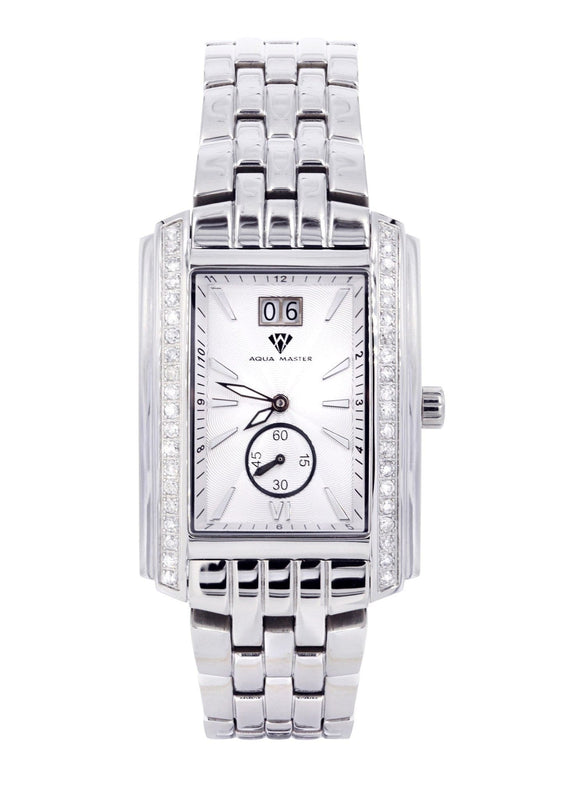 Mens White Gold Tone Diamond Watch | Appx. 1.51 Carats