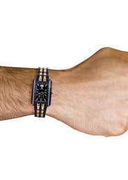 Mens Black Steel Tone Diamond Watch | Appx. 1.52 Carats