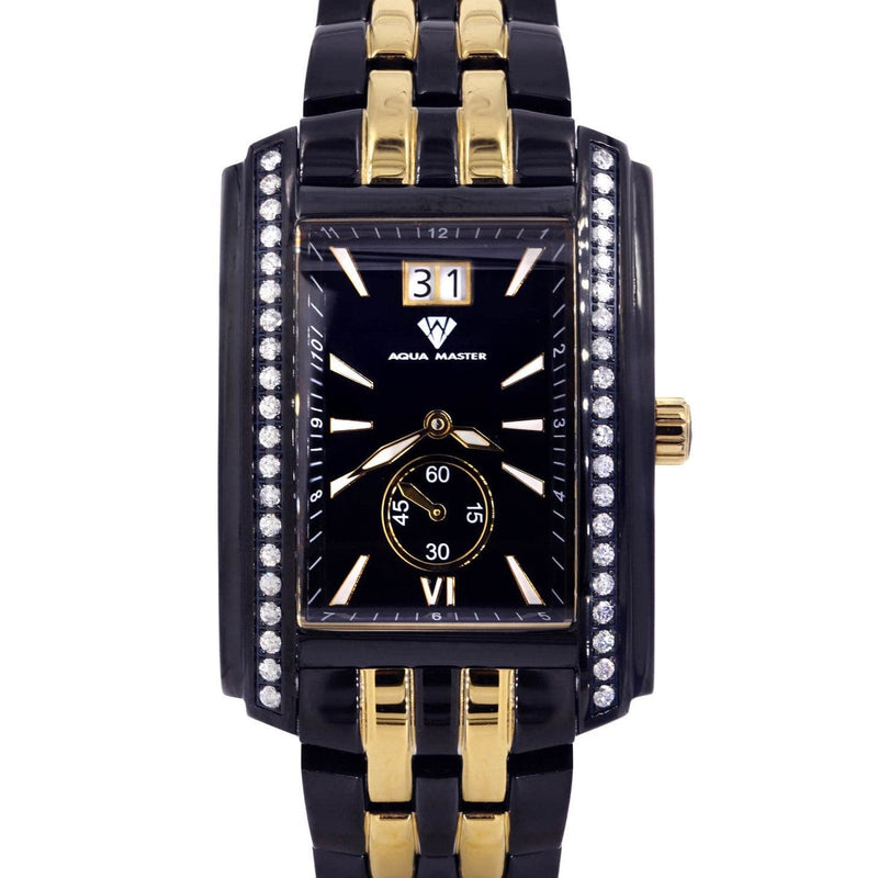Mens Black Steel Tone Diamond Watch | Appx. 1.52 Carats