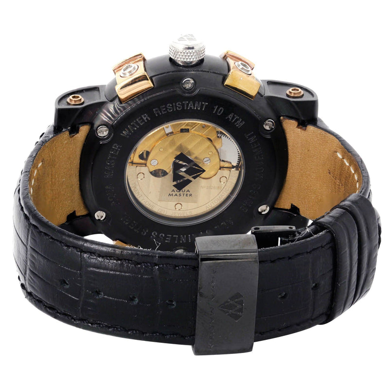 Mens Black & Rose Gold Tone Diamond Watch | Appx. 3.5 Carats
