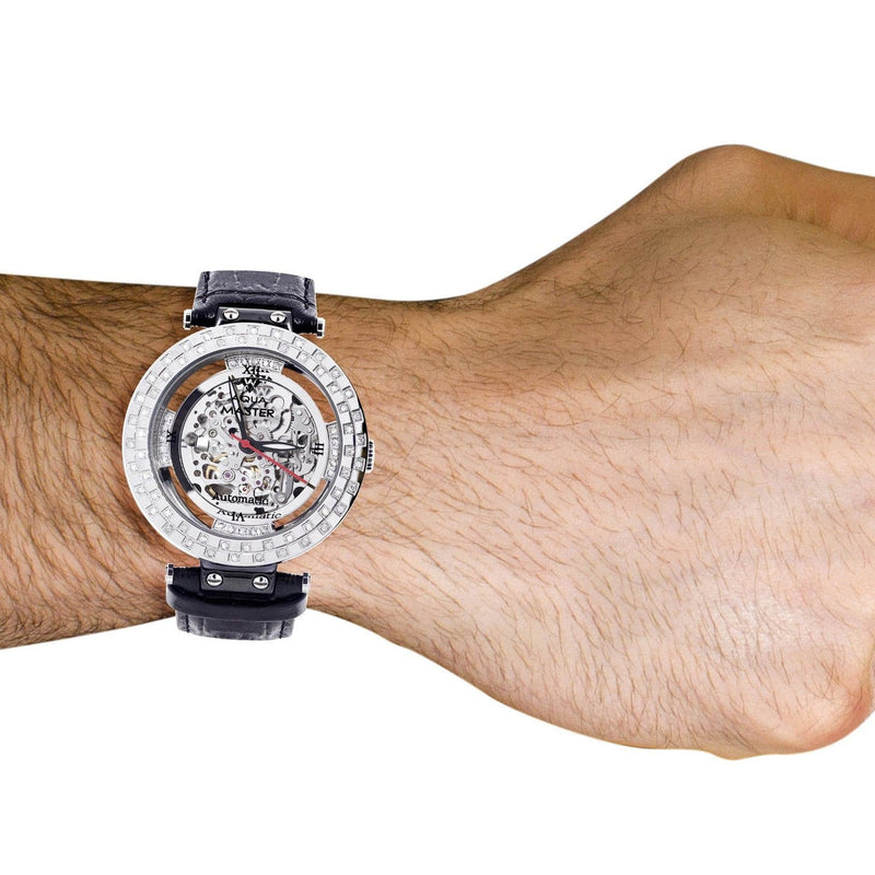 Mens White Gold Tone Diamond Watch | Appx. 1.26 Carats