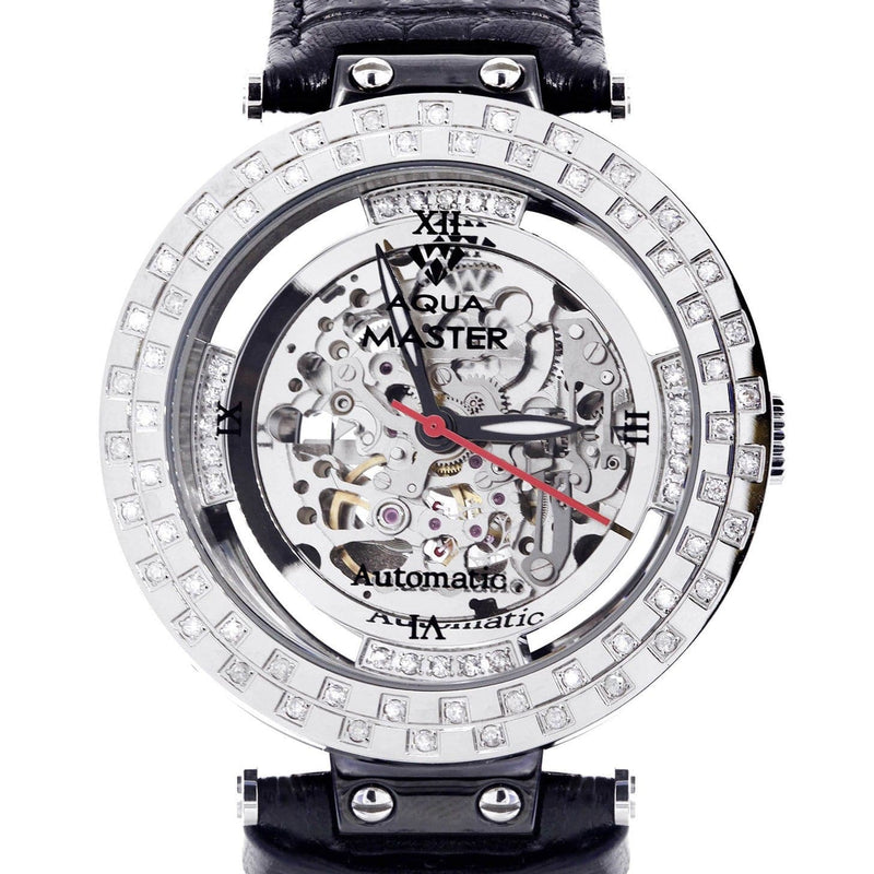 Mens White Gold Tone Diamond Watch | Appx. 1.26 Carats