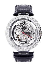 Mens White Gold Tone Diamond Watch | Appx. 1.26 Carats