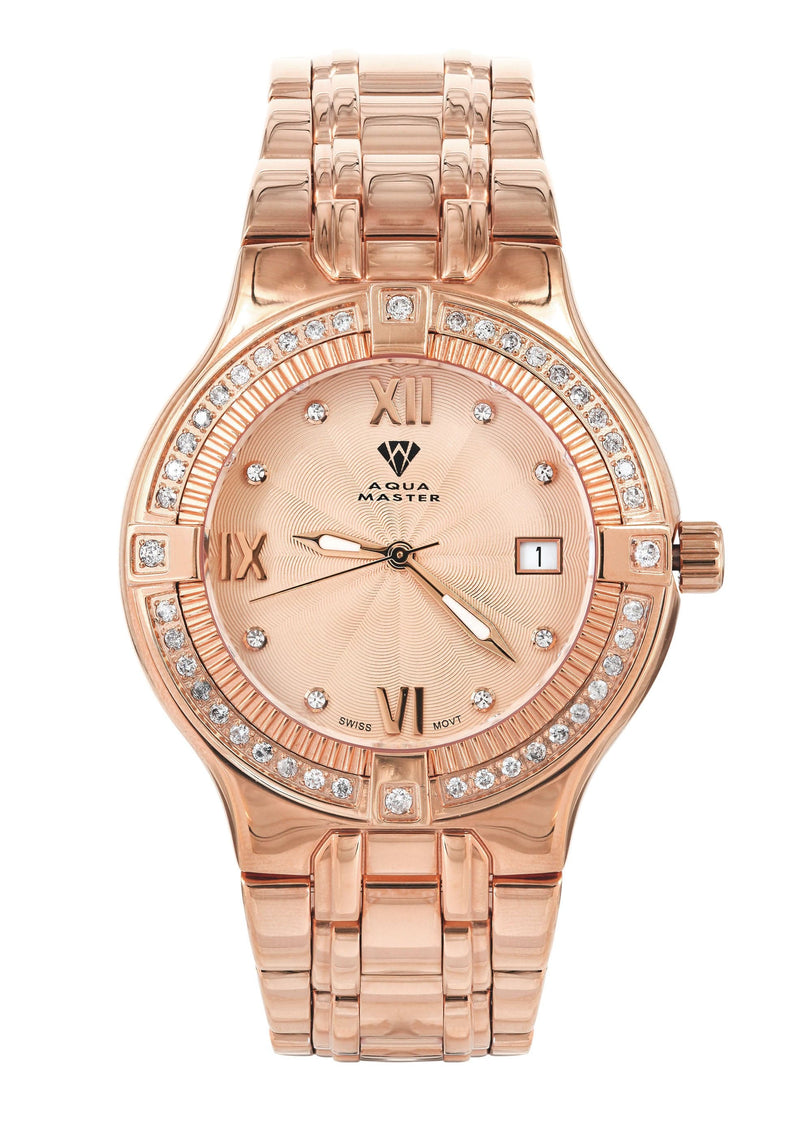 Mens Rose Gold Tone Diamond Watch | Appx. 1.04 Carats