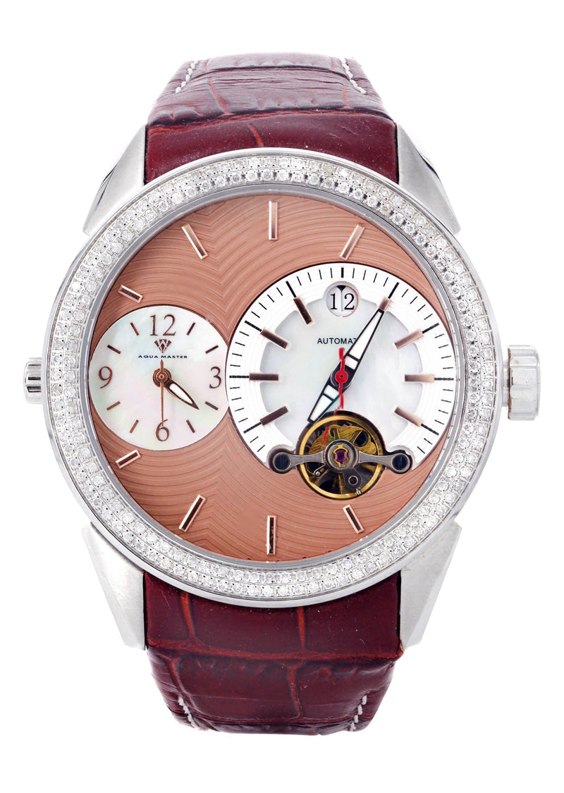 Mens White Gold Tone Diamond Watch | Appx. 1.75 Carats