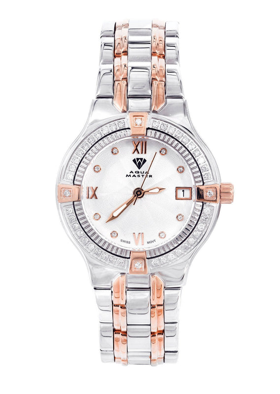 Womens Rose Gold Tone Diamond Watch | Appx 0.64 Carats