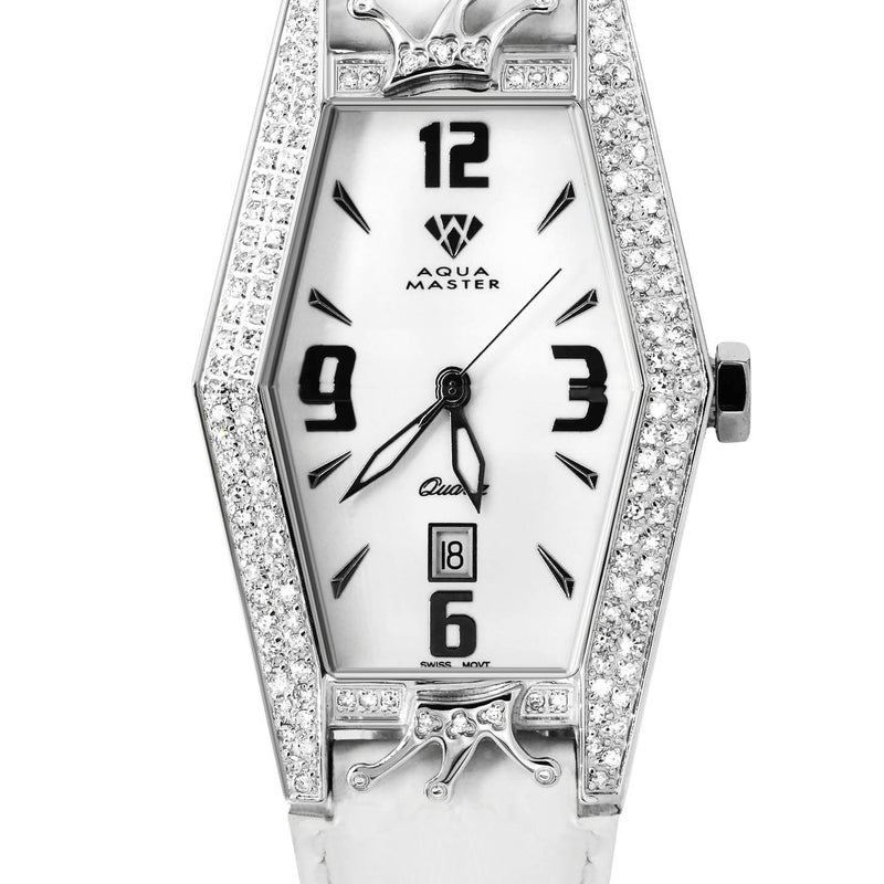 Mens White Gold Tone Diamond Watch | Appx. 1.5 Carats