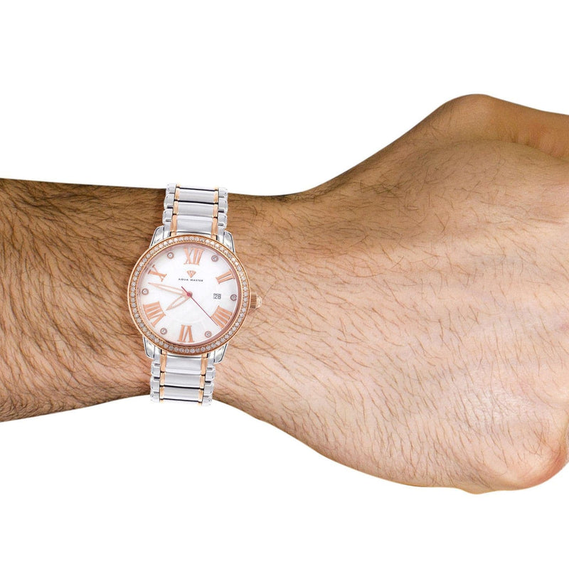 Mens Rose Gold Tone Diamond Watch | Appx. 1.75 Carats