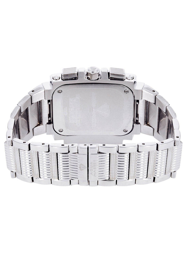 Mens White Gold Tone Diamond Watch | Appx. 0.16 Carats
