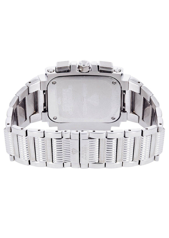 Mens White Gold Tone Diamond Watch | Appx. 0.16 Carats