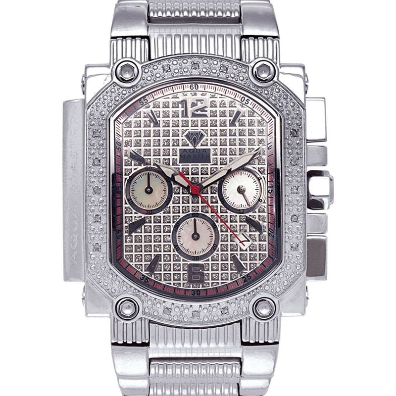Mens White Gold Tone Diamond Watch | Appx. 0.16 Carats