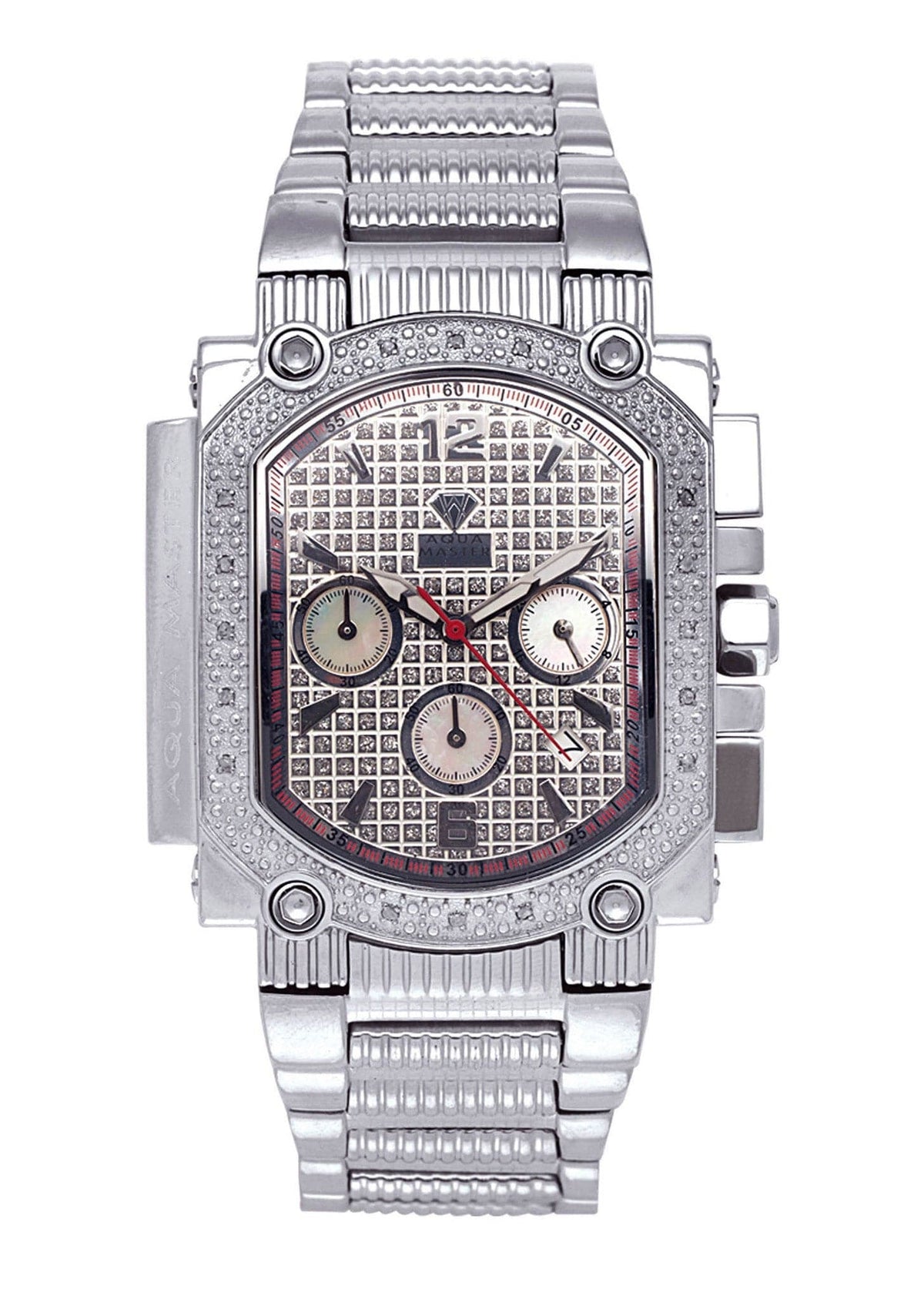 Mens White Gold Tone Diamond Watch | Appx. 0.16 Carats