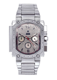 Mens White Gold Tone Diamond Watch | Appx. 0.16 Carats