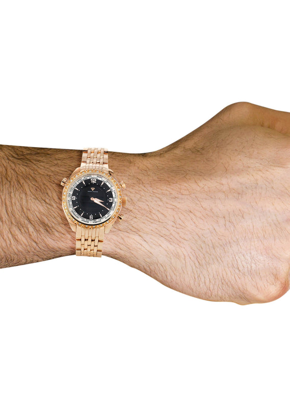 Mens Rose Gold Tone Diamond Watch | Appx. 0.75 Carats