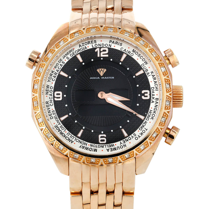 Mens Rose Gold Tone Diamond Watch | Appx. 0.75 Carats