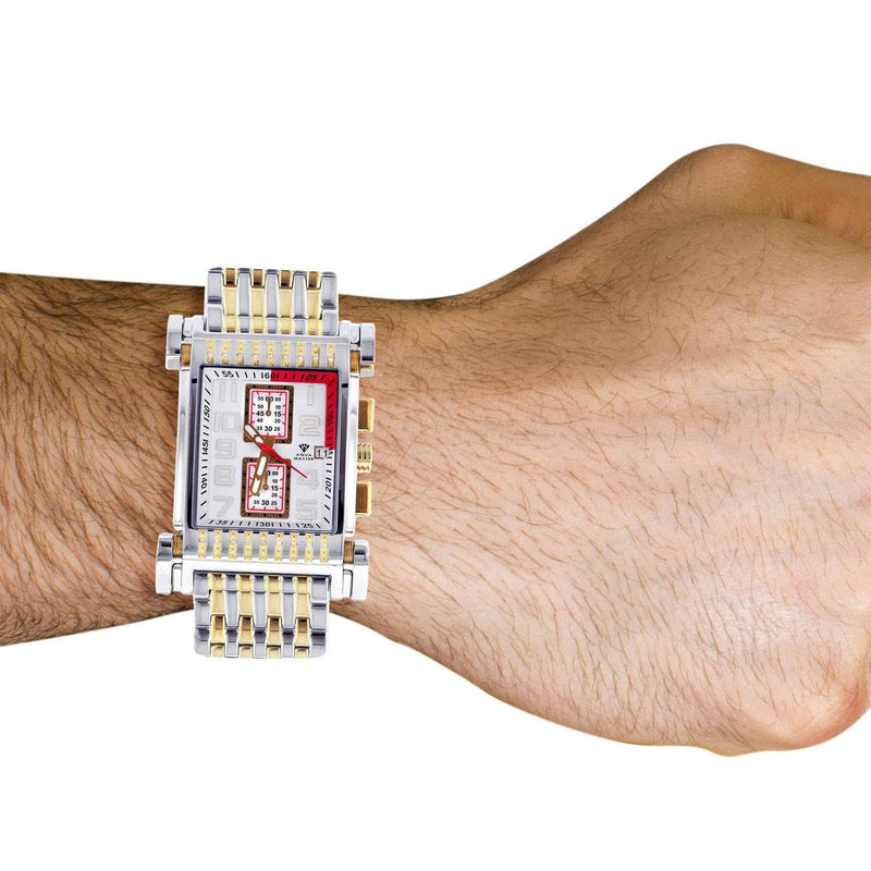 Mens Yellow Gold  Tone Diamond Watch | Appx. 0.195 Carats